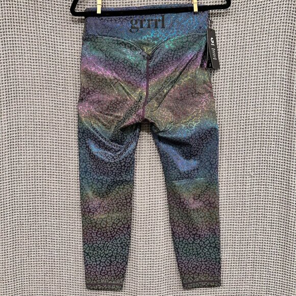GRRRL high-waisted iridescent rainbow leopard Leggings Amanda/Heather (M/L) - Picture 2 of 10